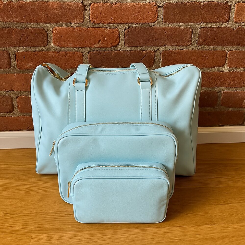 NWT Stoney Clover Lane - Duffle, large pouch, and small pouch - Sky